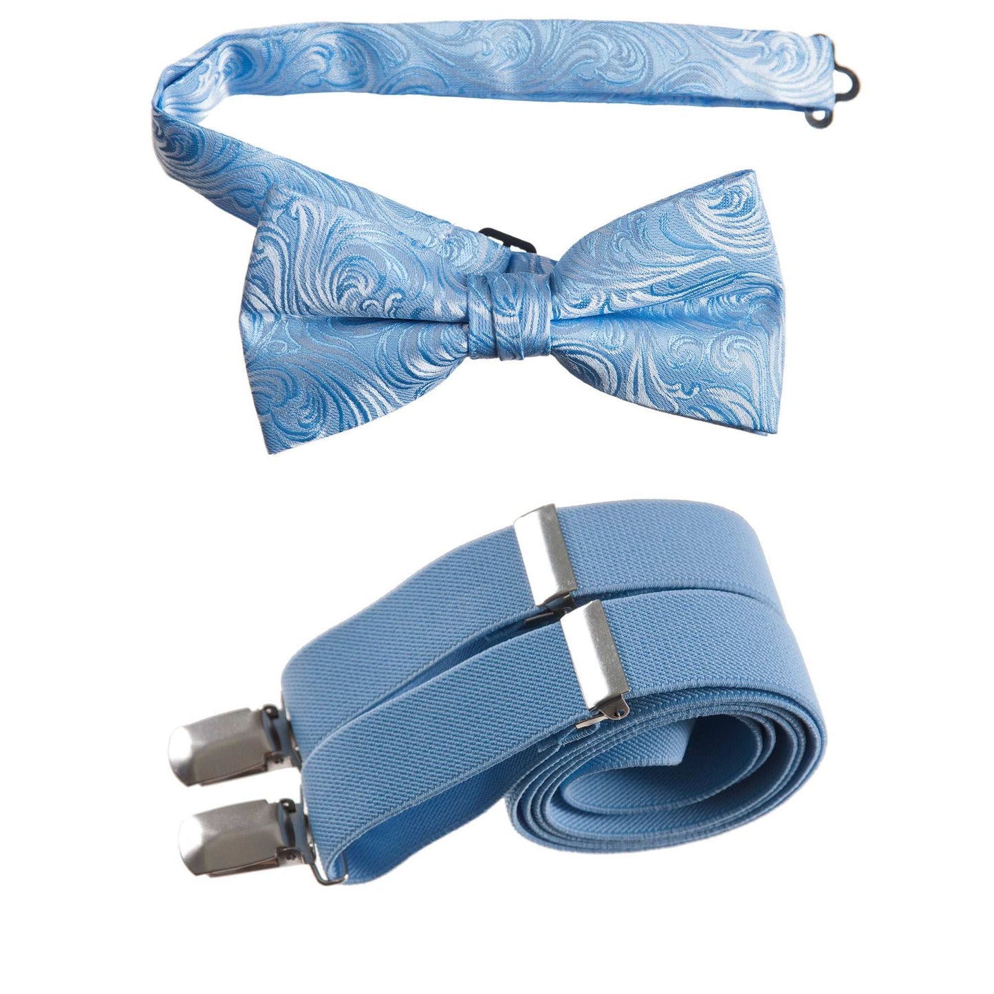 Self Tie Bow Tie Paisley Jacquard and Adjustable Stretch Suspender Sets