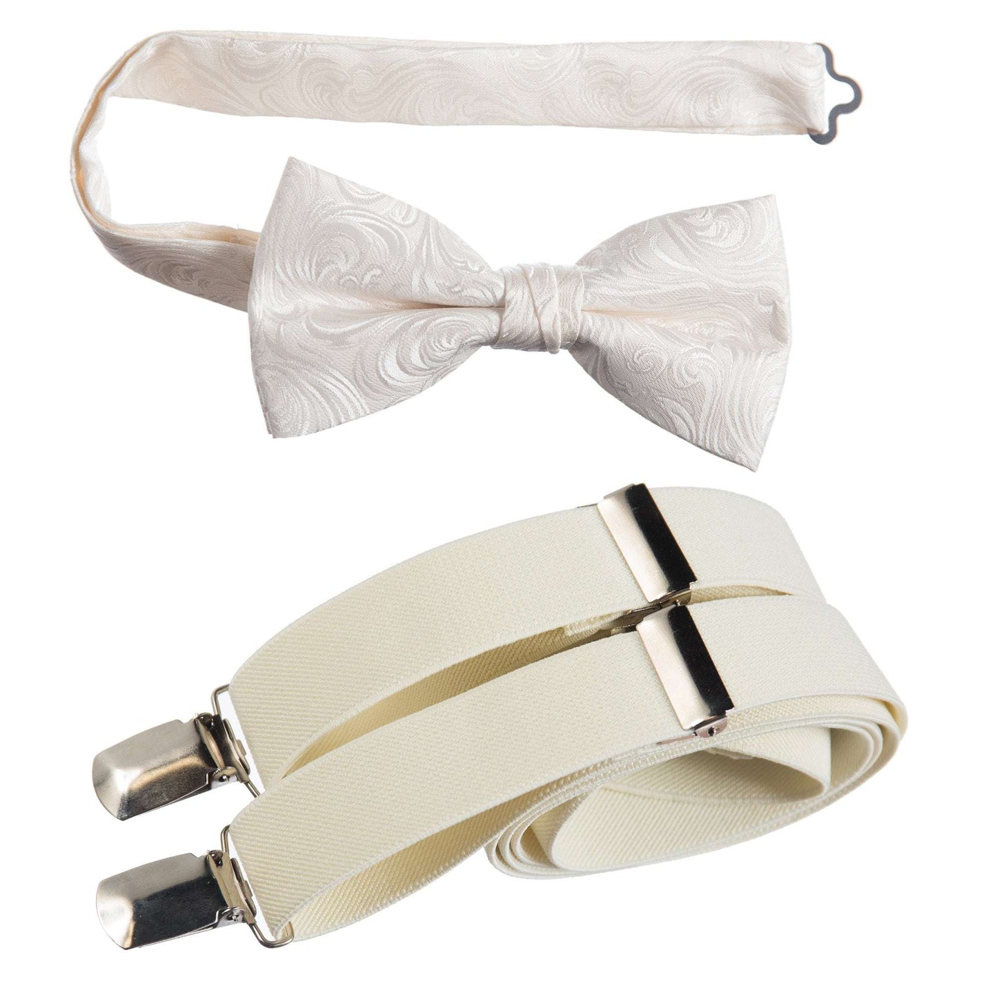 Self Tie Bow Tie Paisley Jacquard and Adjustable Stretch Suspender Sets