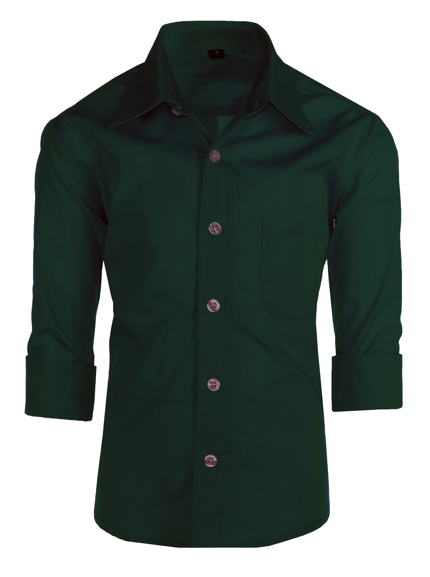 Boys Slim Fit Long Sleeve Dress Shirt – Aiden, Button-Front, Chest Pocket, Adjustable Cuffs, Available in 10 Colors, Sizes 2-18
