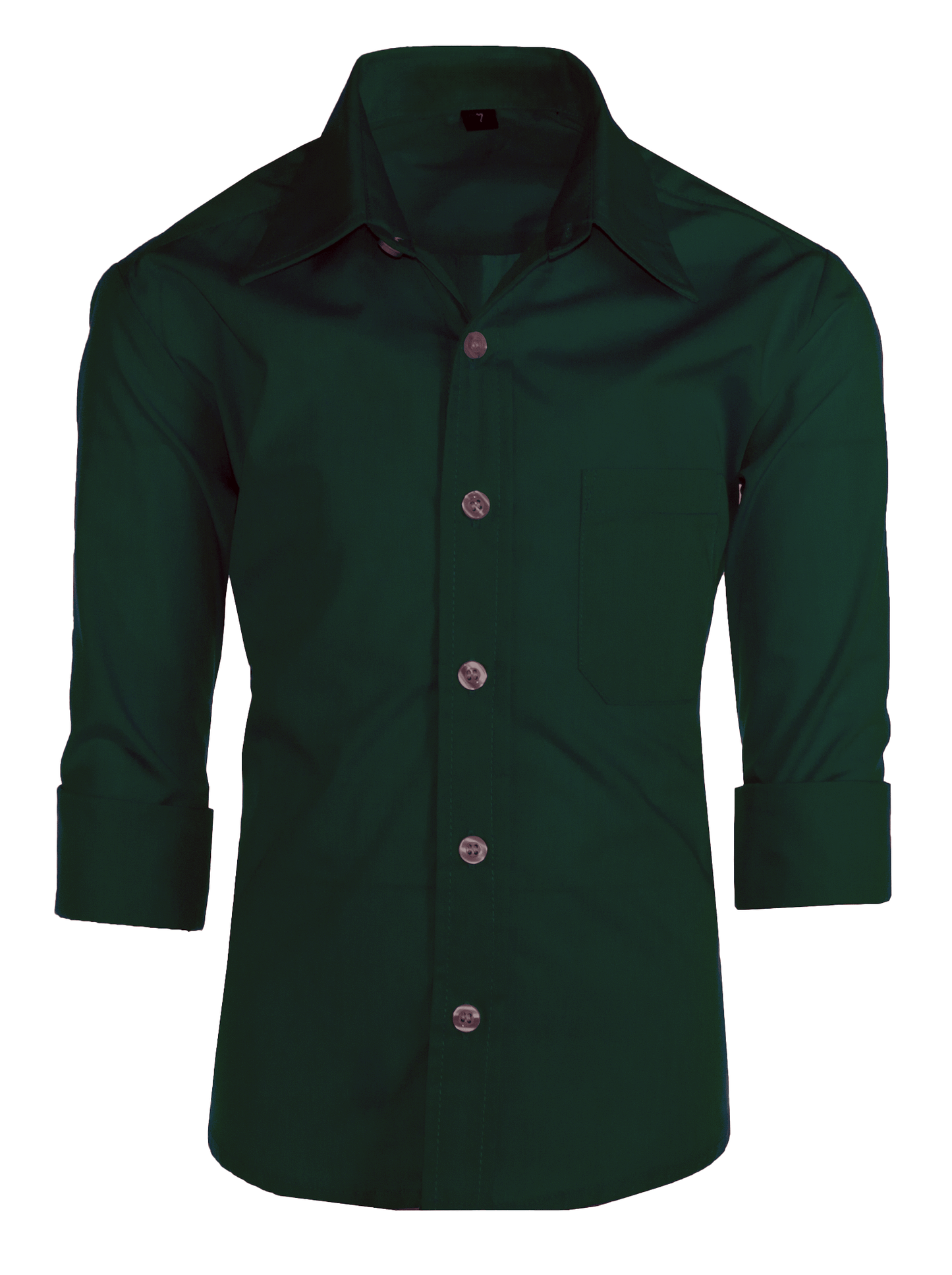 Boys Slim Fit Long Sleeve Dress Shirt – Aiden, Button-Front, Chest Pocket, Adjustable Cuffs, Available in 10 Colors, Sizes 2-18