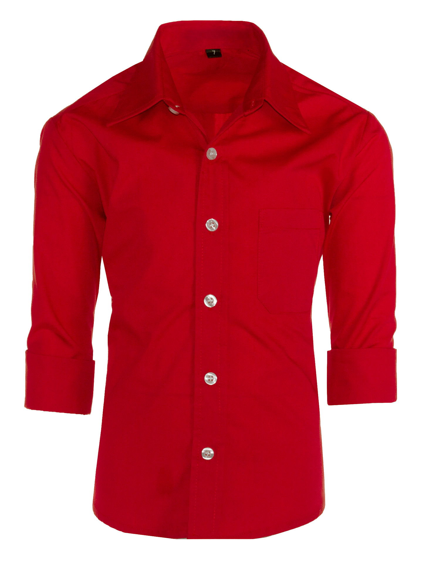 Boys Slim Fit Long Sleeve Dress Shirt – Aiden, Button-Front, Chest Pocket, Adjustable Cuffs, Available in 10 Colors, Sizes 2-18
