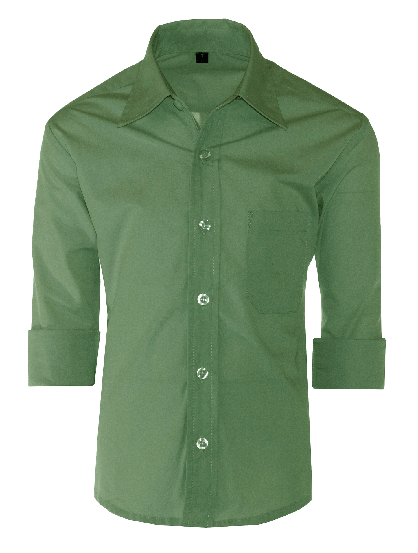 Boys Slim Fit Long Sleeve Dress Shirt – Aiden, Button-Front, Chest Pocket, Adjustable Cuffs, Available in 10 Colors, Sizes 2-18