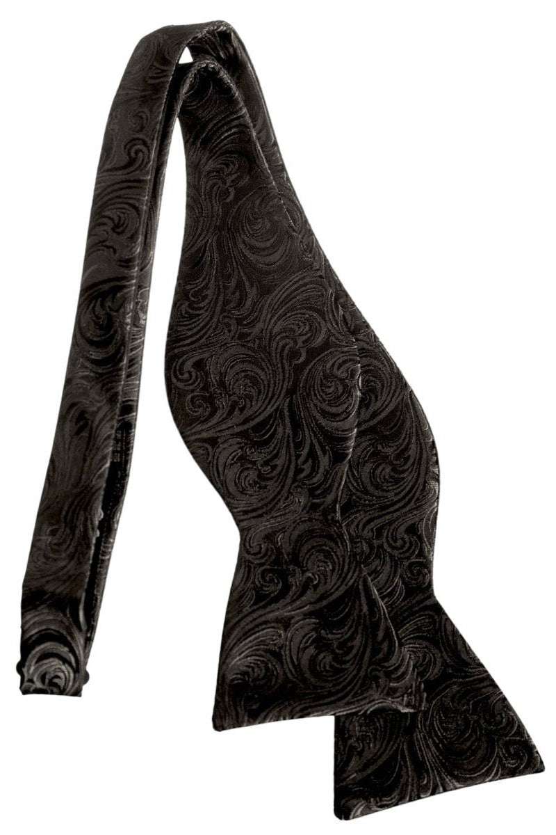Self Tie Bow Tie with Adjustable Neck Strap of Paisley Jacquard