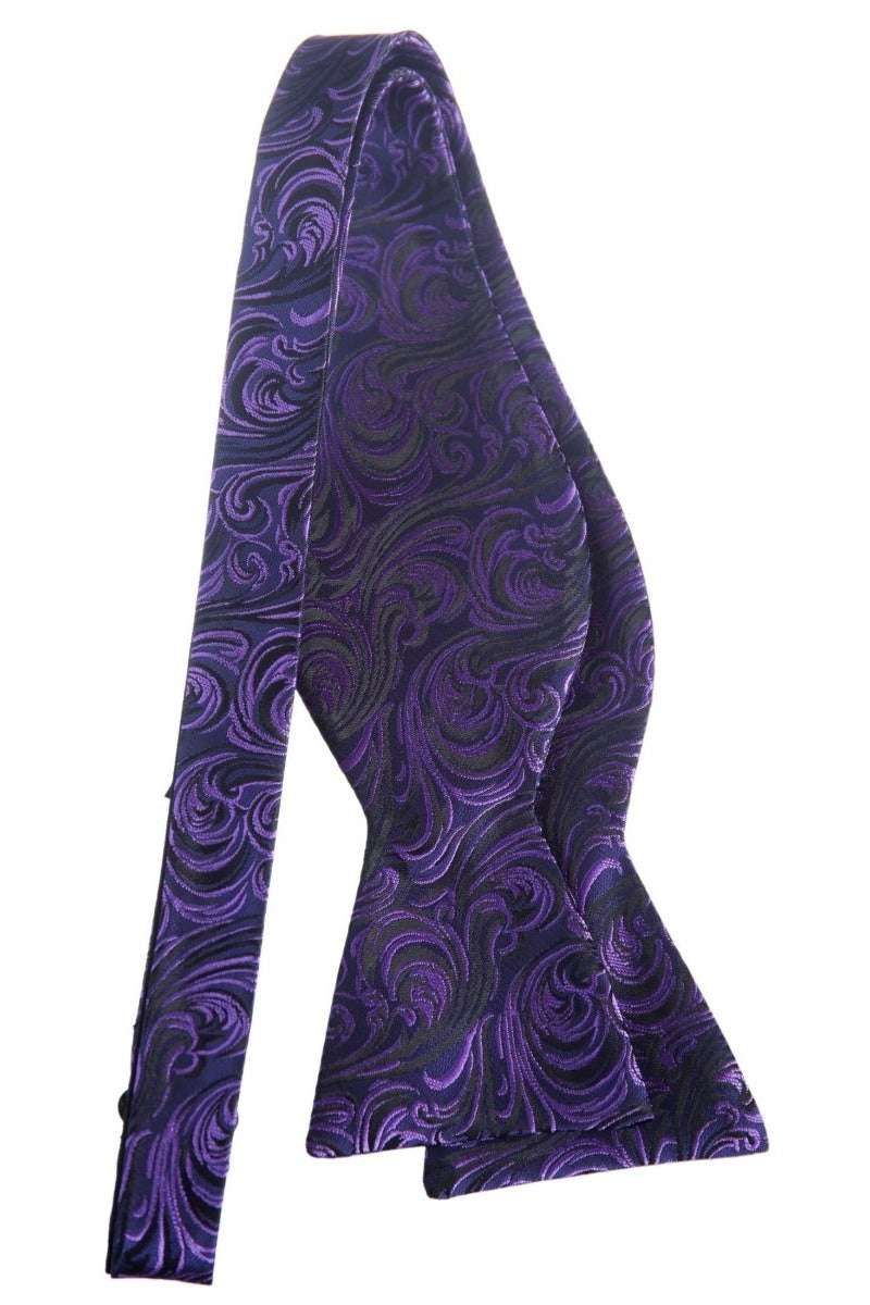 Self Tie Bow Tie with Adjustable Neck Strap of Paisley Jacquard