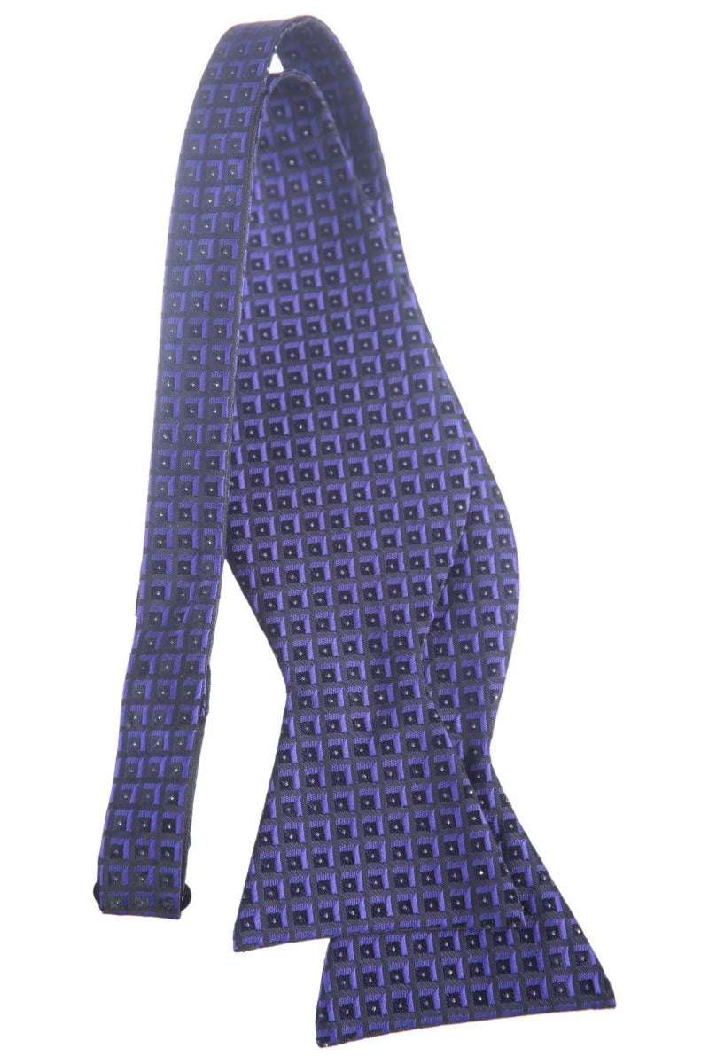 Self Tie Bow Tie with Adjustable Neck Strap of Paisley Jacquard