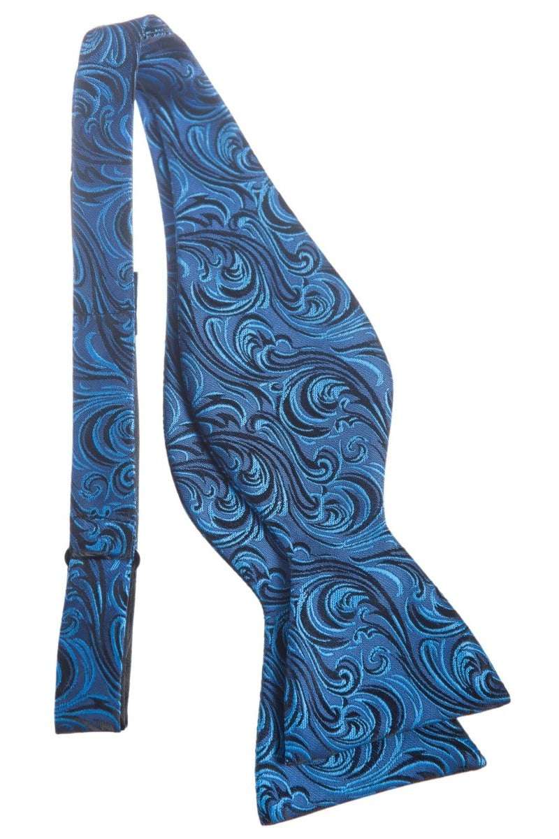 Self Tie Bow Tie with Adjustable Neck Strap of Paisley Jacquard