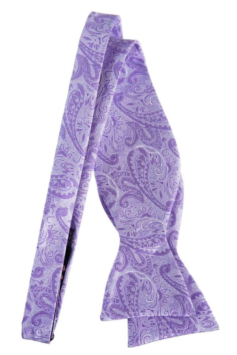 Self Tie Bow Tie with Adjustable Neck Strap of Paisley Jacquard