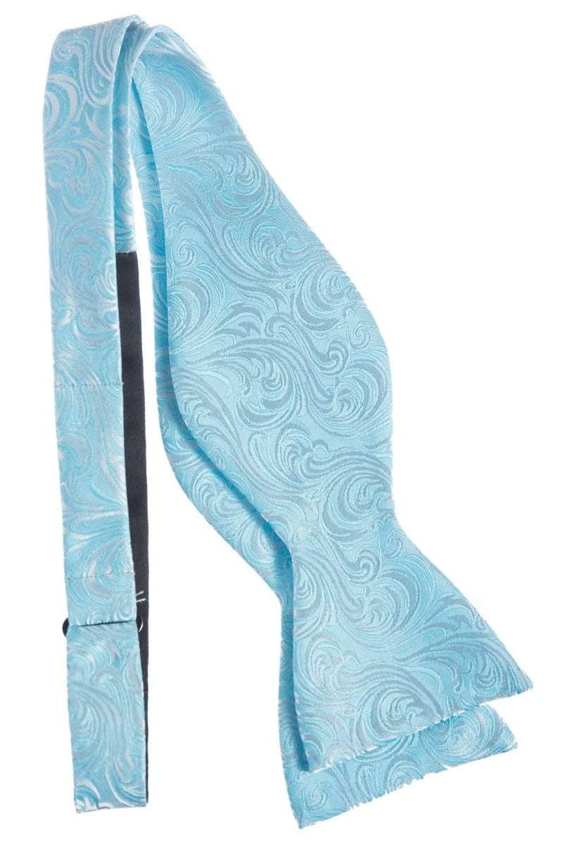 Self Tie Bow Tie with Adjustable Neck Strap of Paisley Jacquard