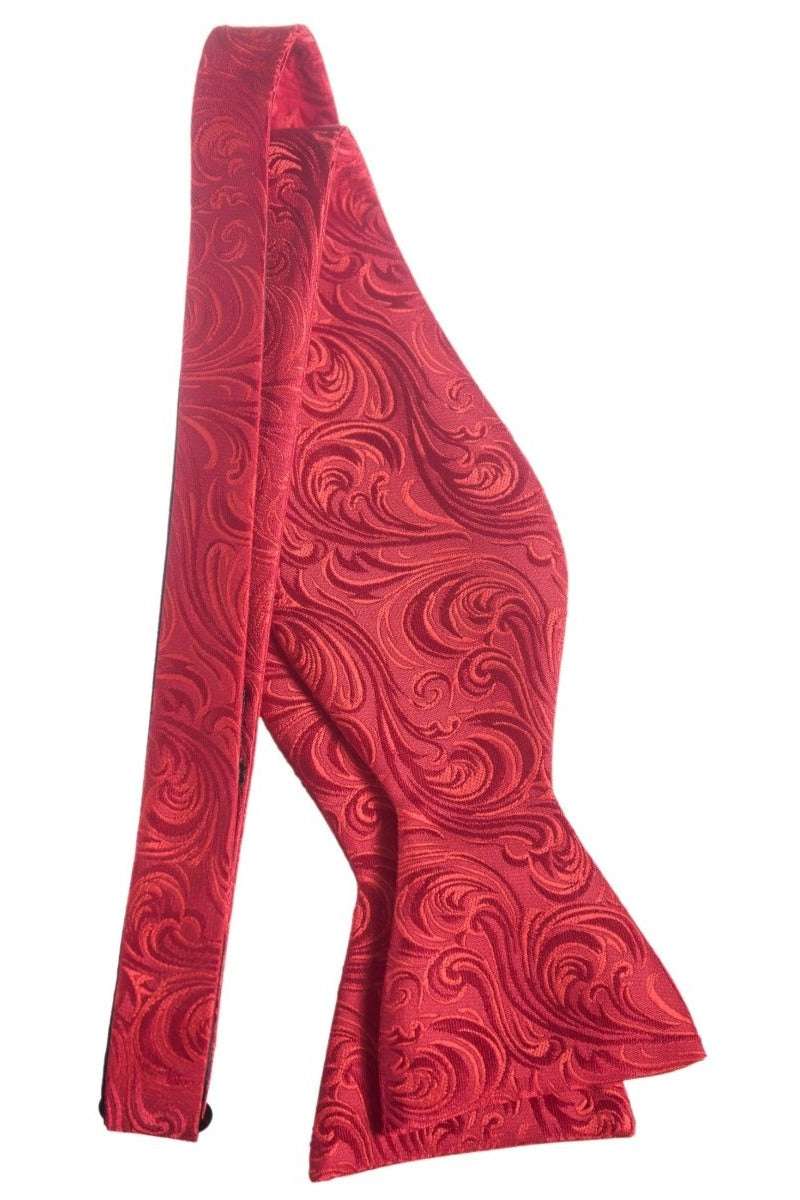 Self Tie Bow Tie with Adjustable Neck Strap of Paisley Jacquard