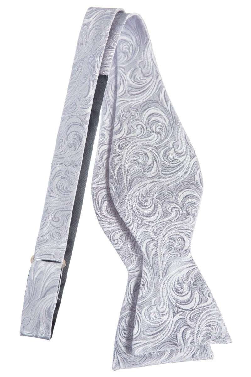 Self Tie Bow Tie with Adjustable Neck Strap of Paisley Jacquard