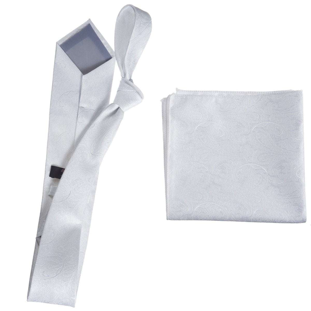 Self Tie Necktie and Pocket Square Set - Paisley Jacquard - Tuxgear