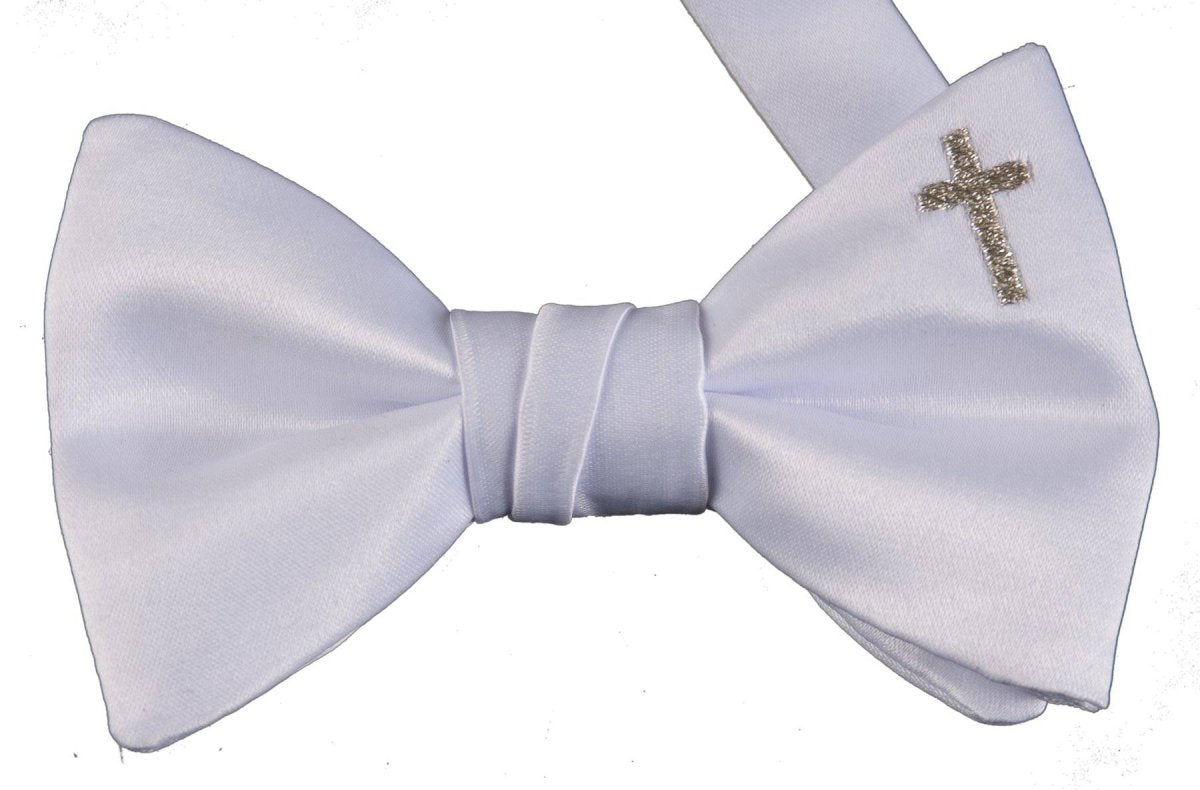 Holiday Bow Ties, llc Adjustable Religious Cross Bow Tie for Boys First Holy Communion