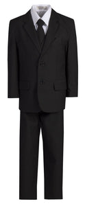Husky Boys 6 Piece 2 Button Suit with Neck Tie and Pocket Square - Tuxgear
