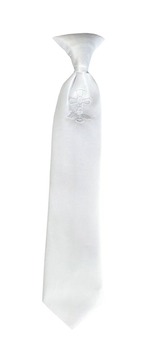 Necktie with Embroidery Communion Cross for Boys First Holy Communion - Tuxgear