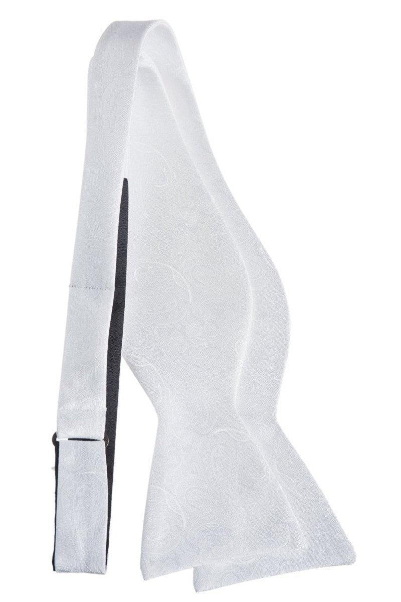 Self Tie Bow Tie with Adjustable Neck Strap of Paisley Jacquard