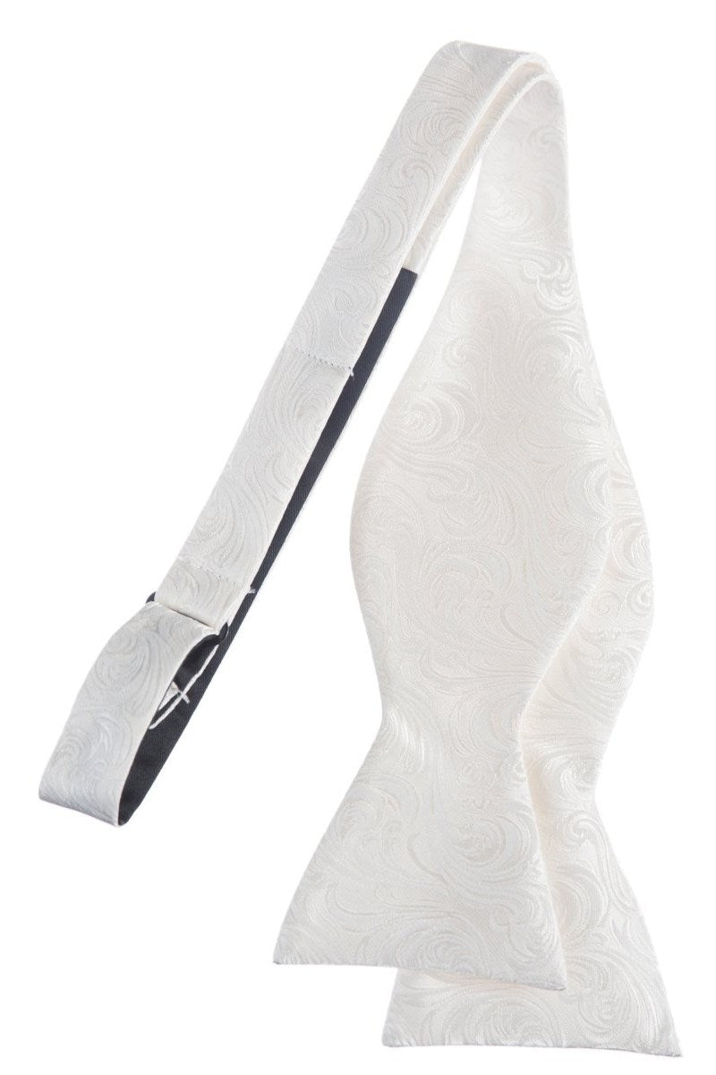Self Tie Bow Tie with Adjustable Neck Strap of Paisley Jacquard