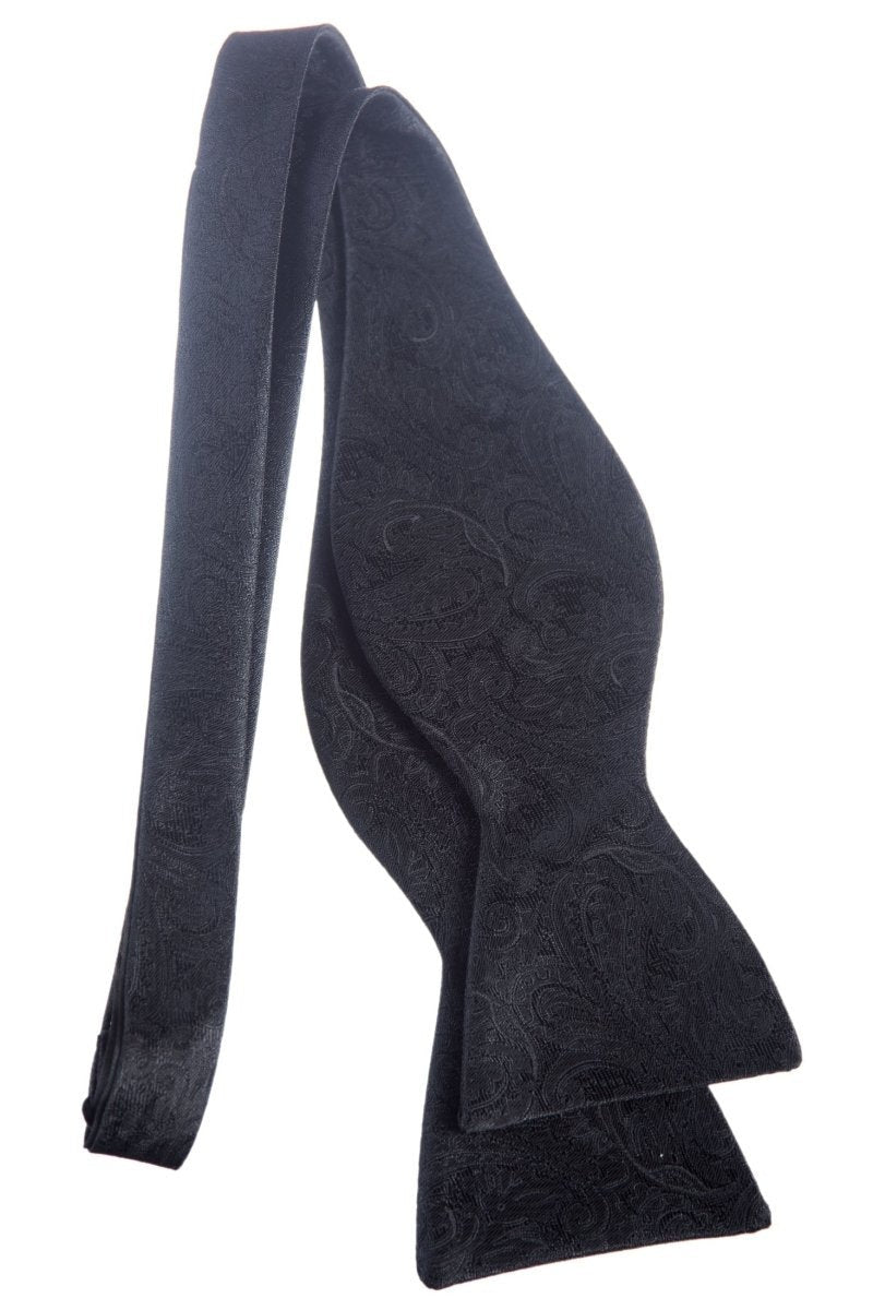 Self Tie Bow Tie with Adjustable Neck Strap of Paisley Jacquard