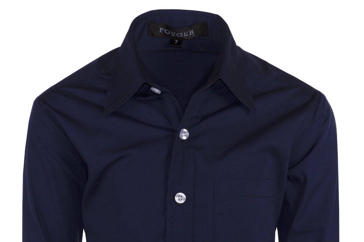 Boys Slim Fit Long Sleeve Dress Shirt – Aiden, Button-Front, Chest Pocket, Adjustable Cuffs, Available in 10 Colors, Sizes 2-18