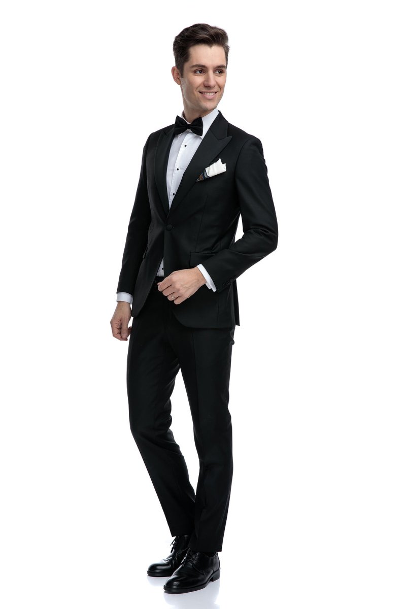 5 Piece Black 2 Button Notch Collar Tuxedo for the Performing Arts - Tuxgear