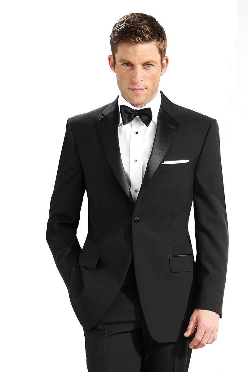 5 Piece Black 2 Button Notch Collar Tuxedo for the Performing Arts - Tuxgear
