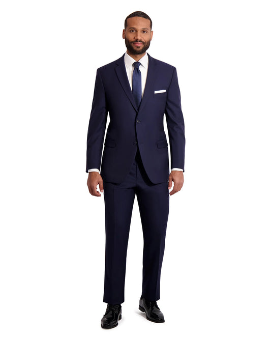 "Performance Stretch" Men's Slim Fit Navy Blue 3 Piece Suit