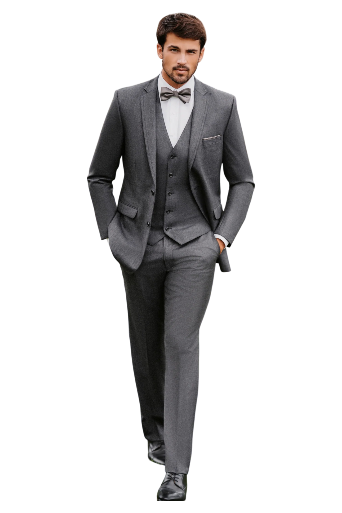 "The Ridge" Men's Slim Fit Graphite 3 Piece Suit
