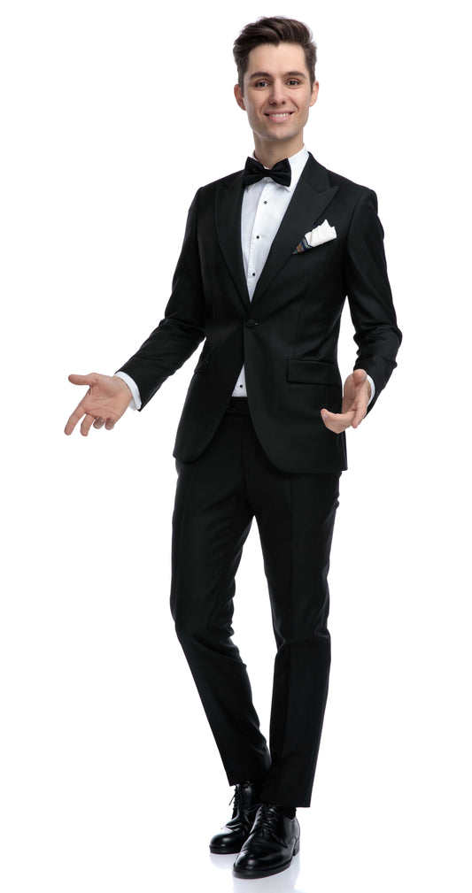 Men’s 5-Piece Tuxedo – Formal Suit for School Performances, Choir, Band, and Orchestra Special Events – Jacket, Pants, Shirt, Cummerbund and Bow Tie