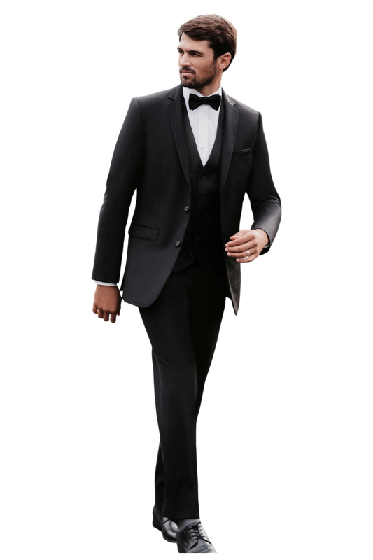 "The Ridge" Men's Slim Fit Black 3 Piece Suit