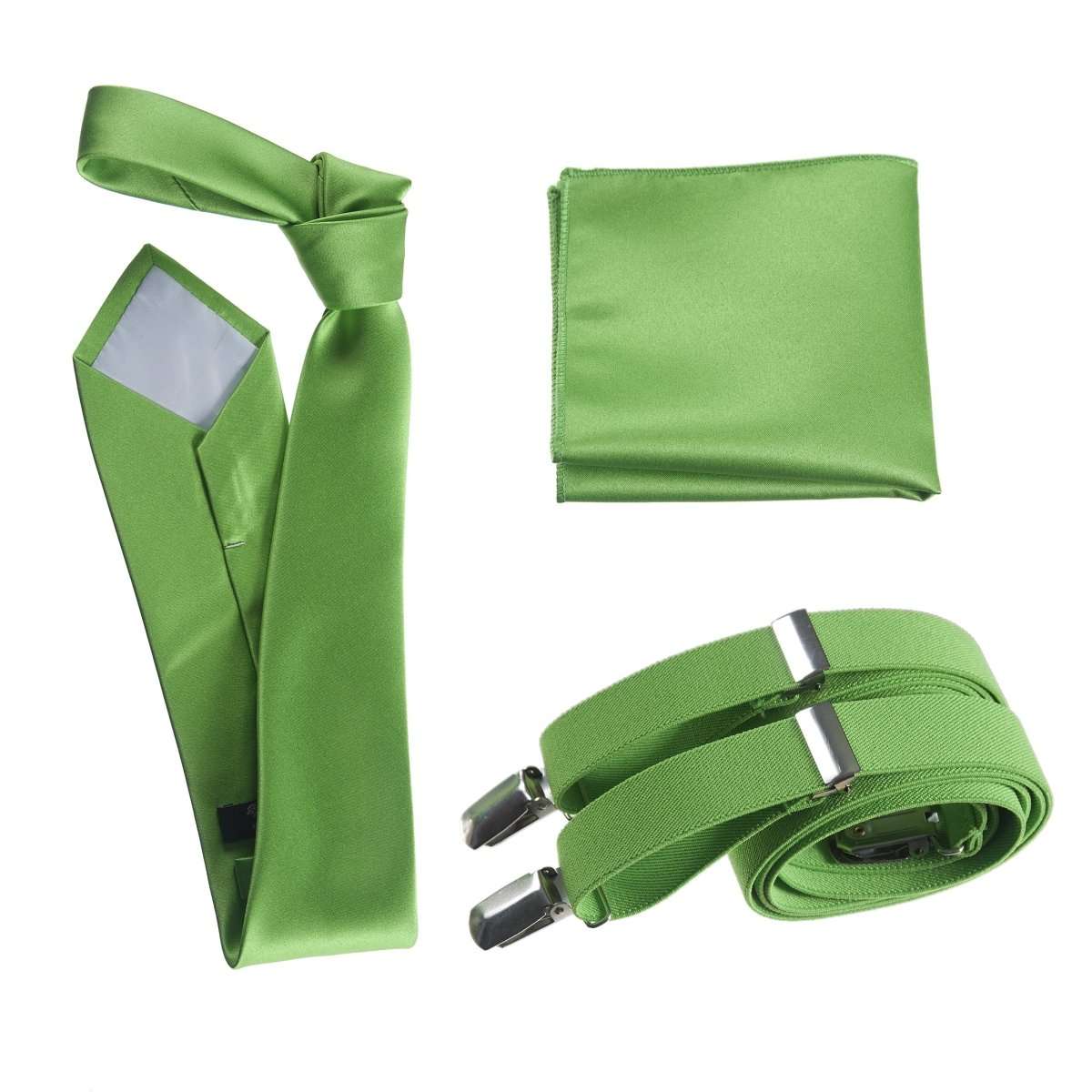 Classic Windsor Self Tie Necktie Suspenders and Pocket Square - Tuxgear