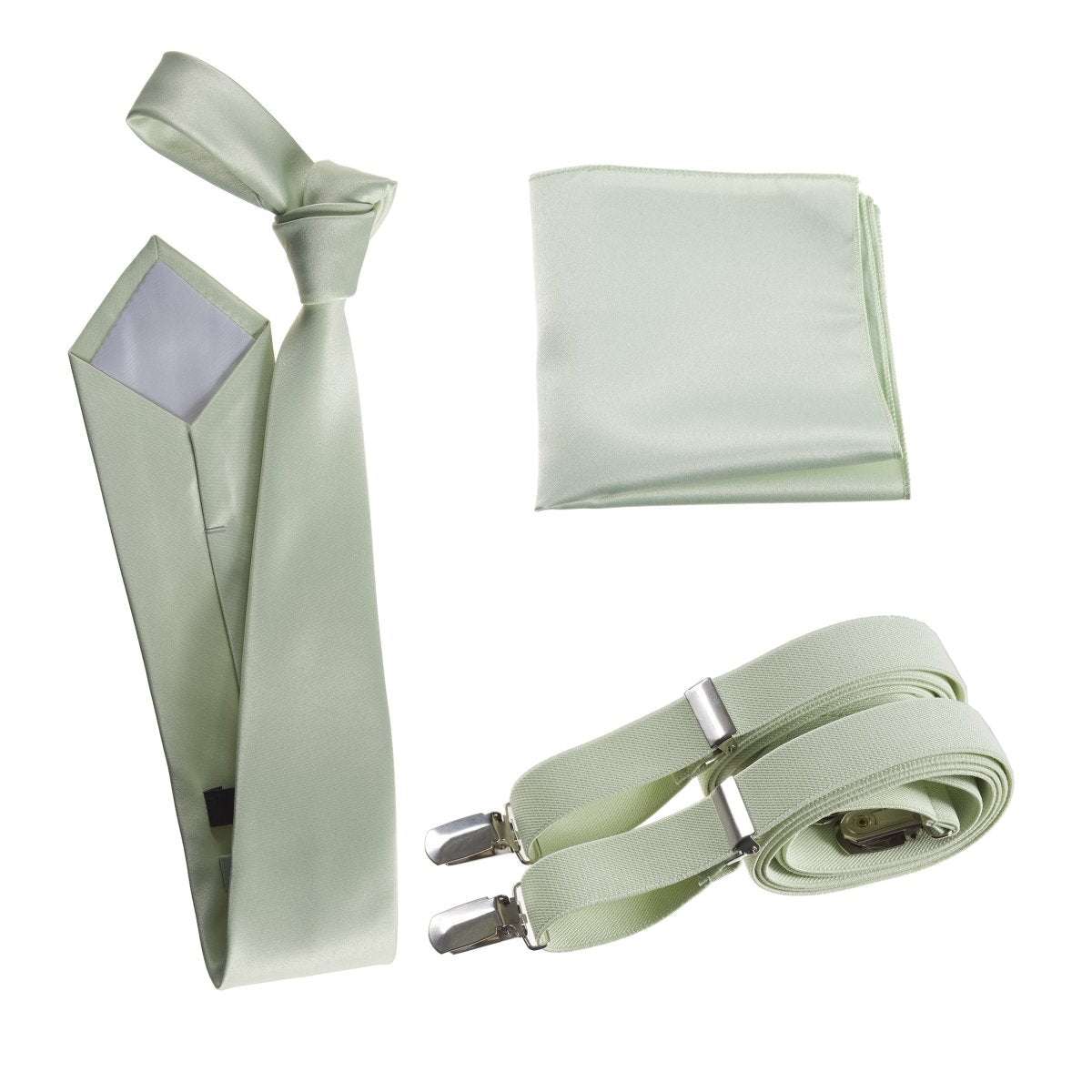 Classic Windsor Self Tie Necktie Suspenders and Pocket Square - Tuxgear