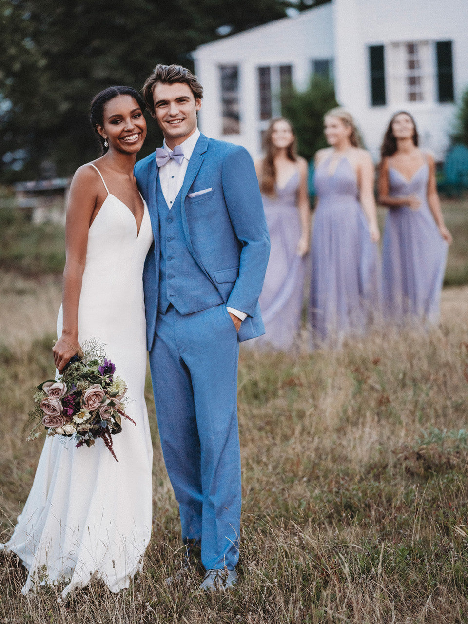 "The Brunswick" Men's Slim Fit Cornflower 3 Piece Suit