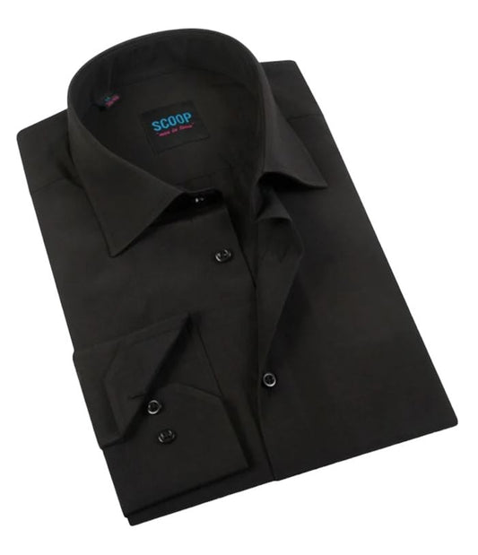 Men’s Slim Fit Black Dress Shirt – Solid, Long Sleeve, Formal and Casual - Tuxgear