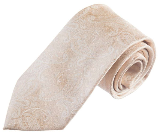 Necktie Satin Paisley Jacquard Self Tie Classic Windsor - Tuxgear