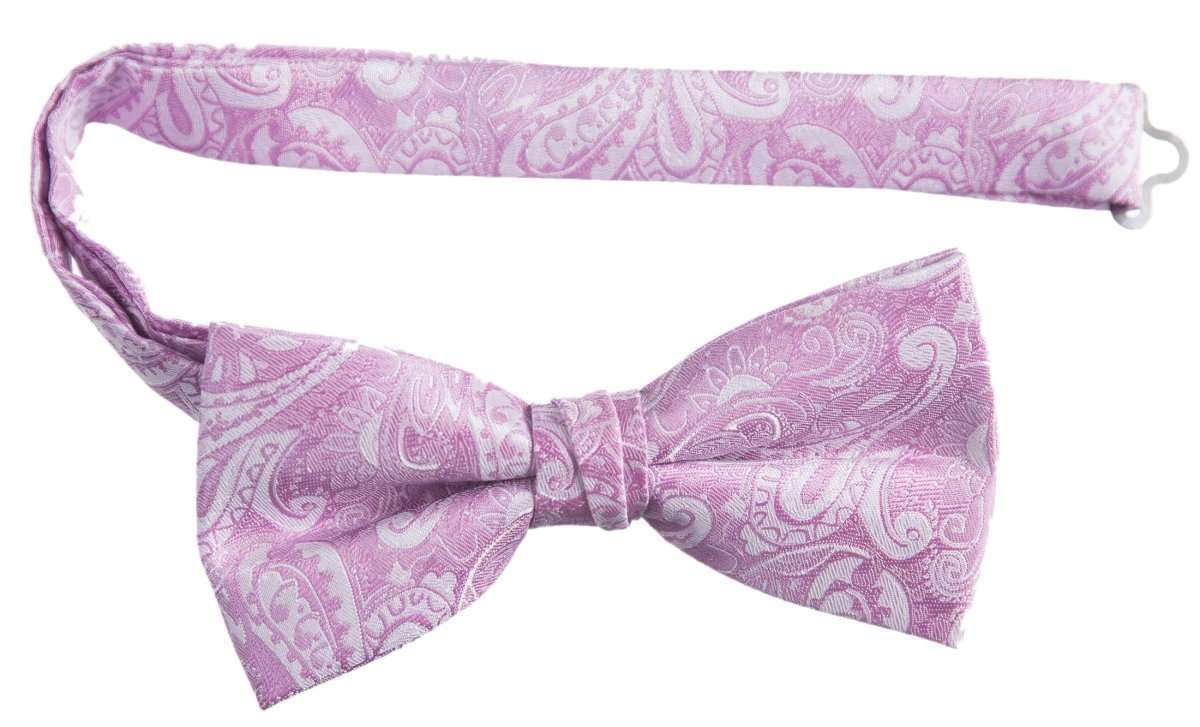 Pre - tied Adjustable Bow Tie of Satin Paisley Jacquard - Tuxgear