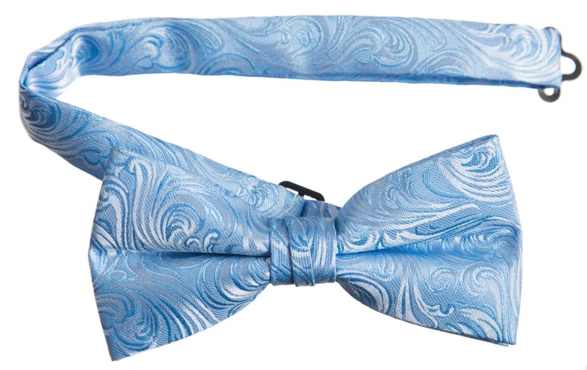 Pre - tied Adjustable Bow Tie of Satin Paisley Jacquard - Tuxgear