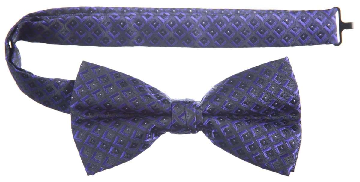 Pre - tied Adjustable Bow Tie of Satin Paisley Jacquard - Tuxgear
