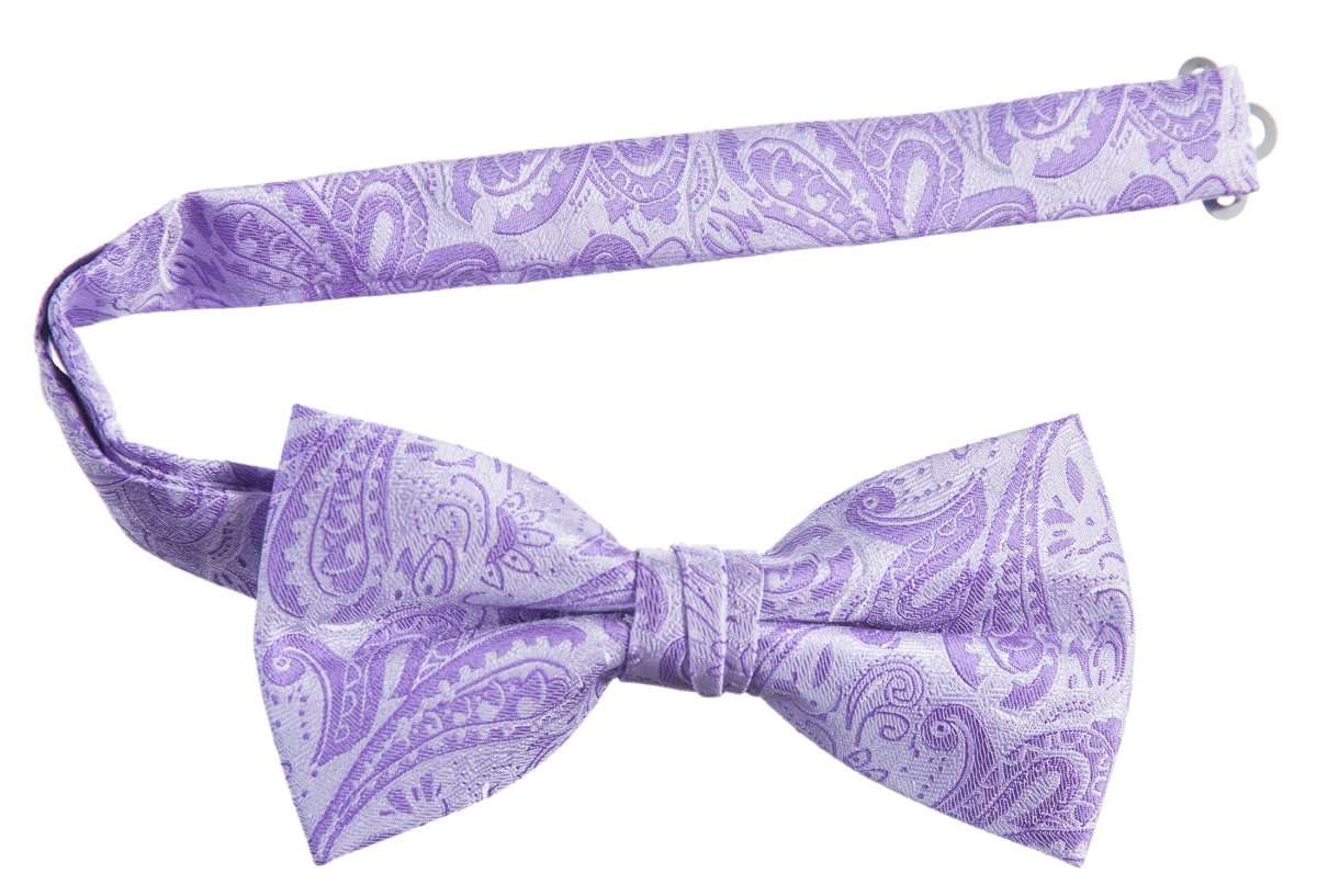 Pre - tied Adjustable Bow Tie of Satin Paisley Jacquard - Tuxgear