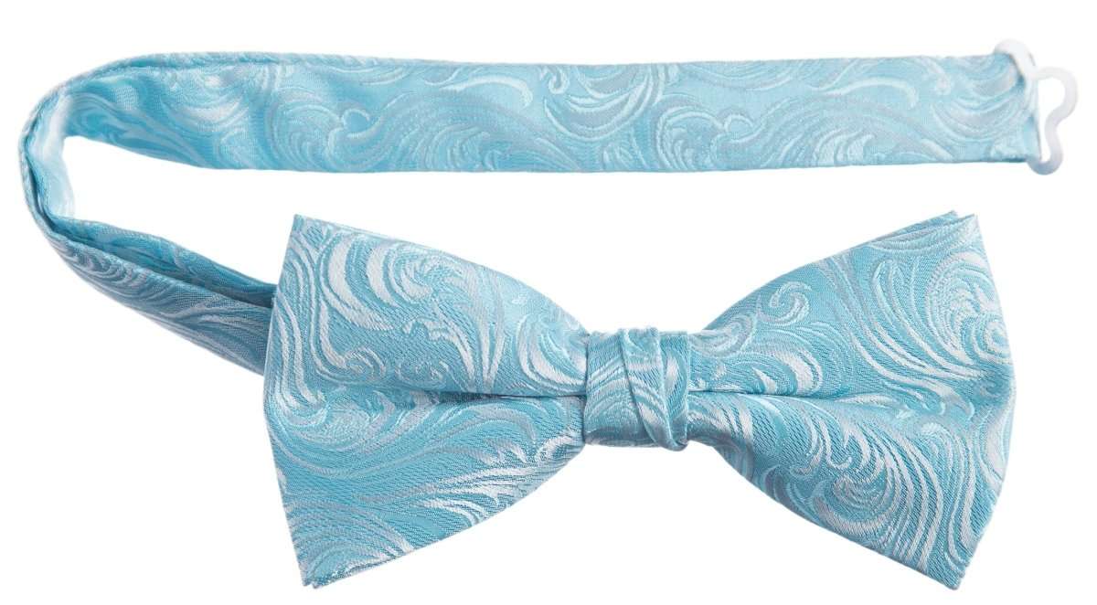 Pre - tied Adjustable Bow Tie of Satin Paisley Jacquard - Tuxgear