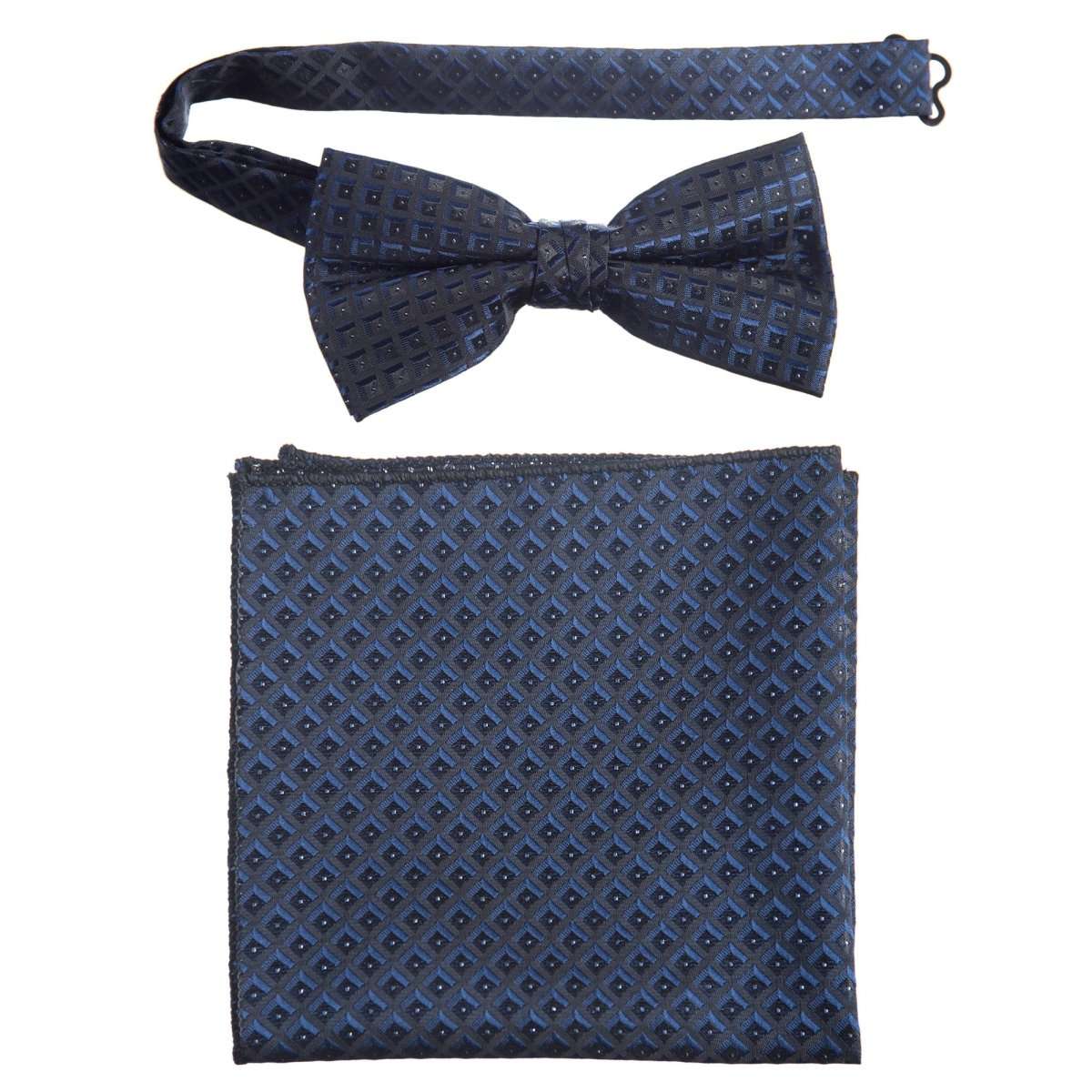 Pre - tied Bow Tie and Pocket Square Paisley Jacquard Handkerchief Sets - Tuxgear