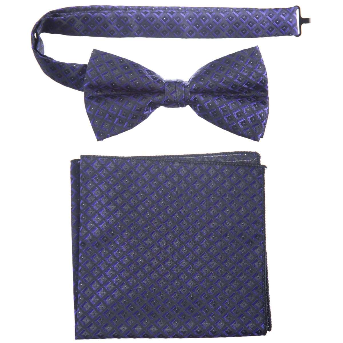 Pre - tied Bow Tie and Pocket Square Paisley Jacquard Handkerchief Sets - Tuxgear