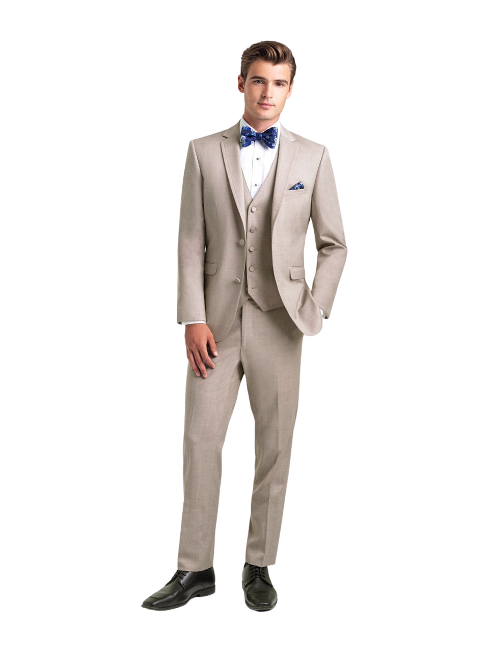 "The Brunswick" Men's Slim Fit Sand 3 Piece Suit