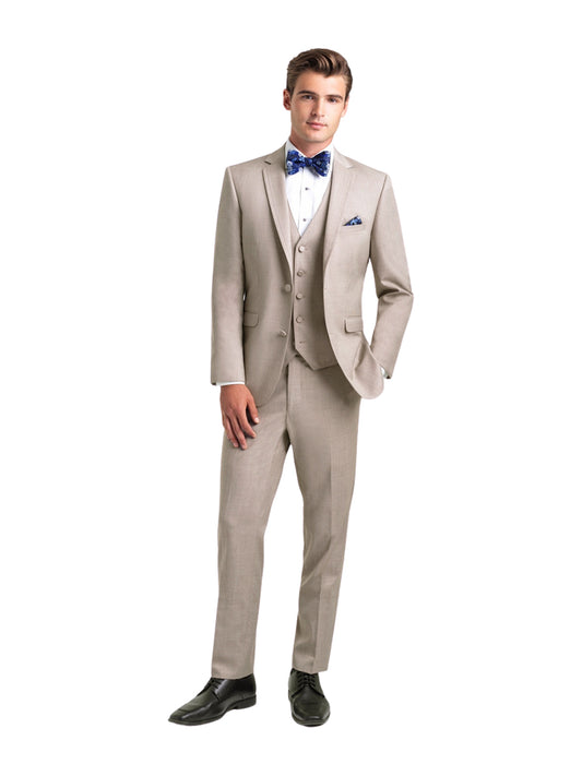 "The Brunswick" Men's Slim Fit Sand 3 Piece Suit