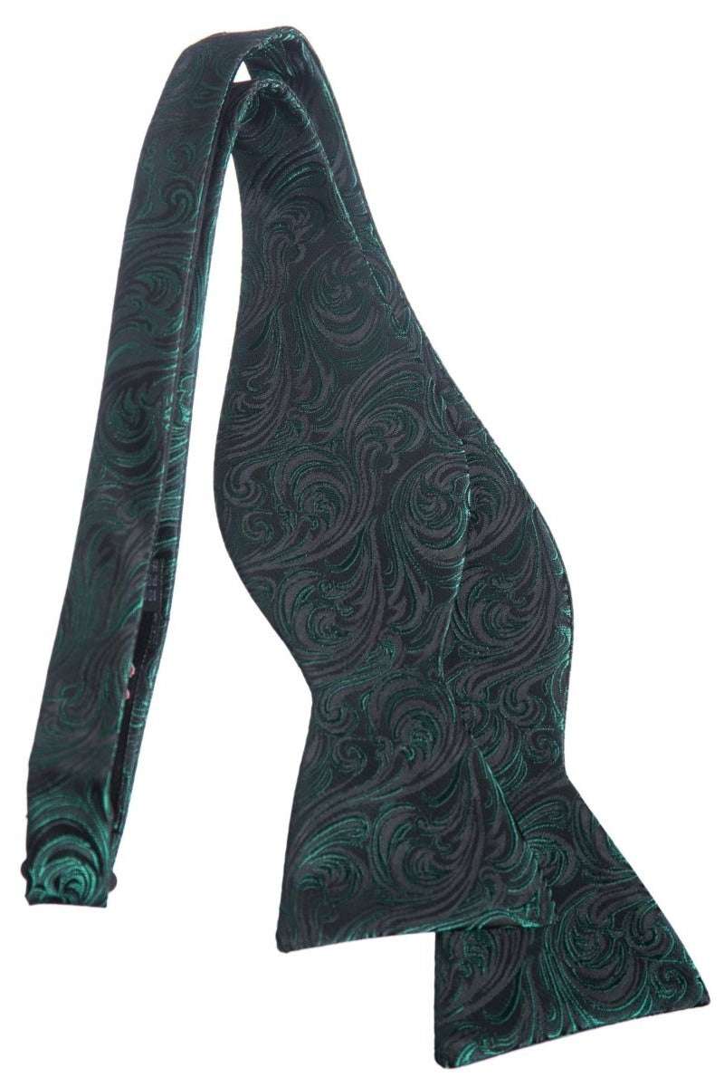 Self Tie Bow Tie with Adjustable Neck Strap of Paisley Jacquard - Tuxgear