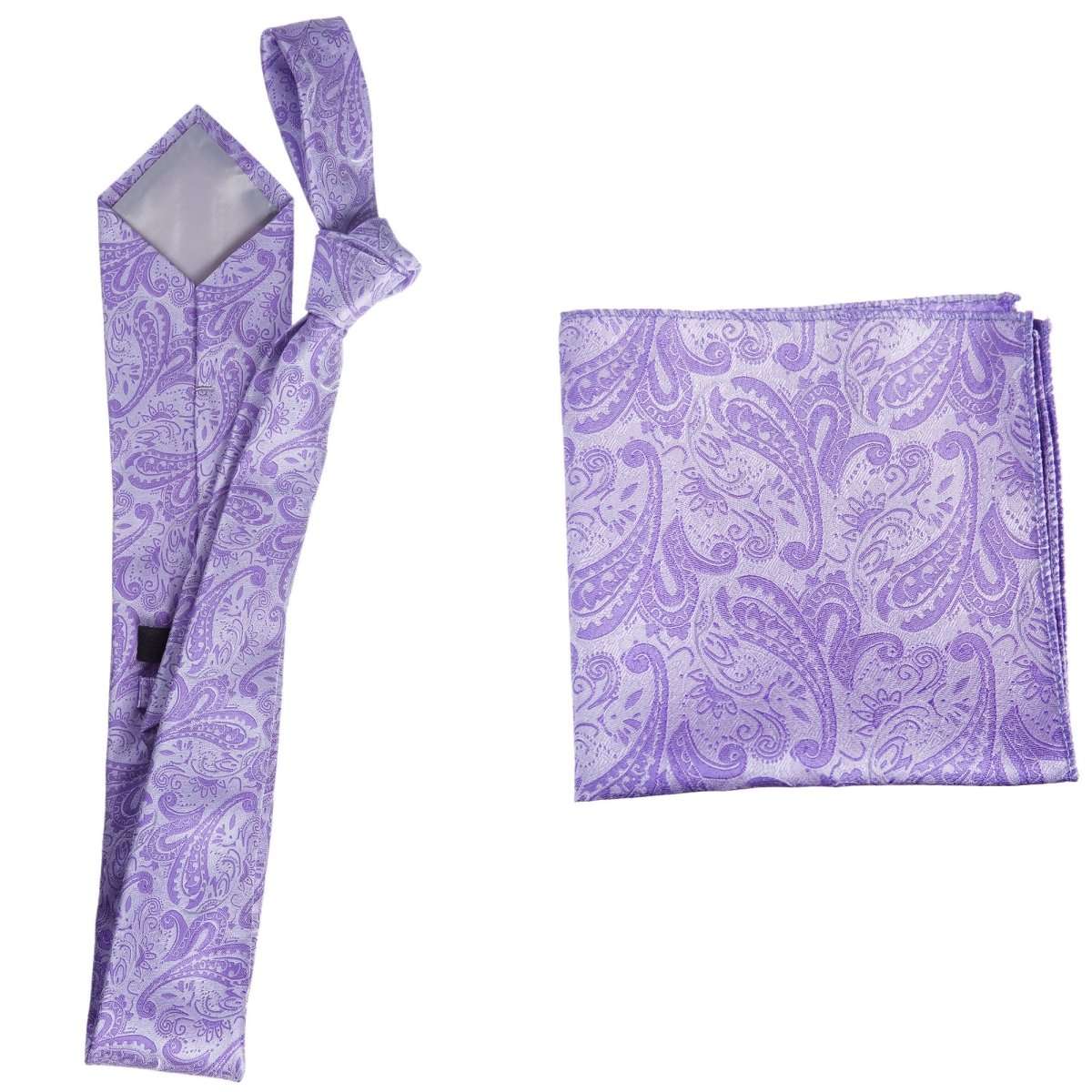 Self Tie Necktie and Pocket Square Set - Paisley Jacquard - Tuxgear
