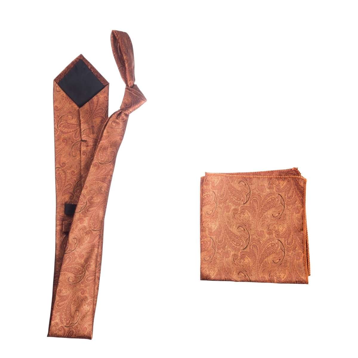Self Tie Necktie and Pocket Square Set - Paisley Jacquard - Tuxgear