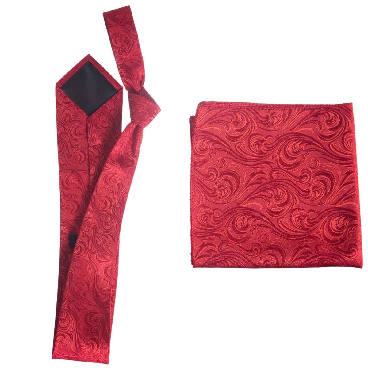 Self Tie Necktie and Pocket Square Set - Paisley Jacquard - Tuxgear