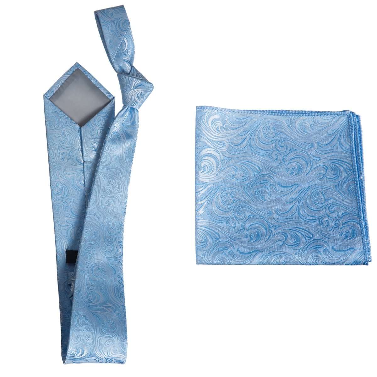 Self Tie Necktie and Pocket Square Set - Paisley Jacquard - Tuxgear