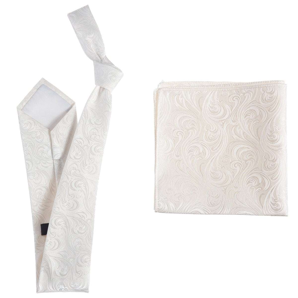 Self Tie Necktie and Pocket Square Set - Paisley Jacquard - Tuxgear