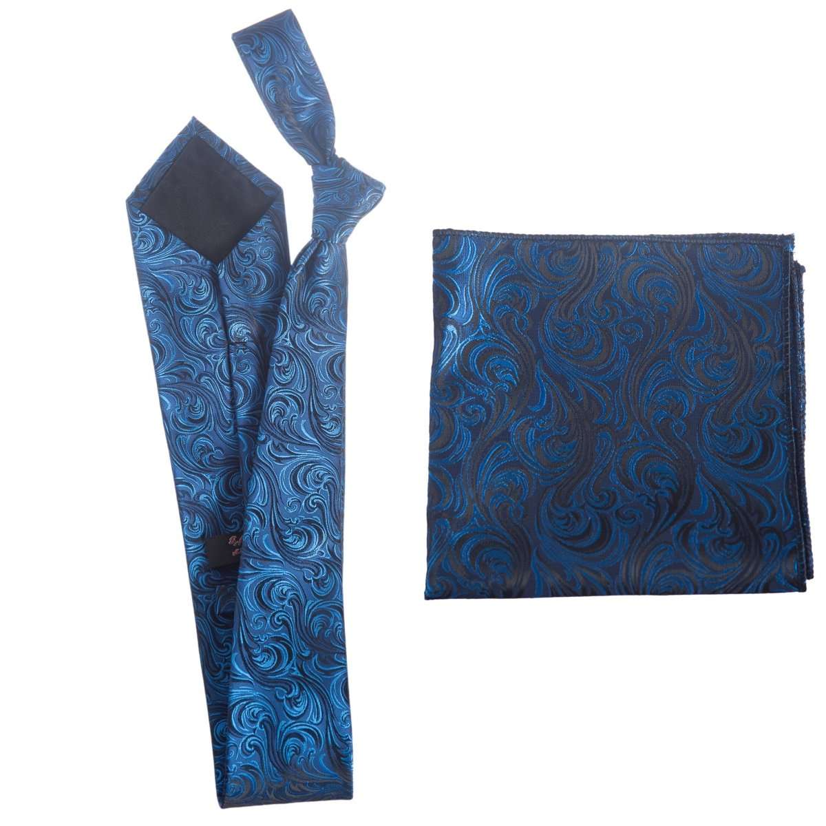 Self Tie Necktie and Pocket Square Set - Paisley Jacquard - Tuxgear