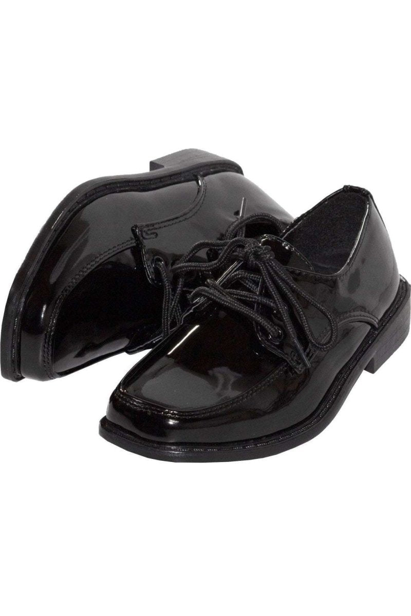Tuxgear Boys Square Toe Patent Leather Shiny Tuxedo Shoes Communion and Weddings - Tuxgear